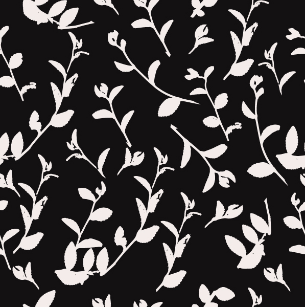 Black and White Ivy Pattern