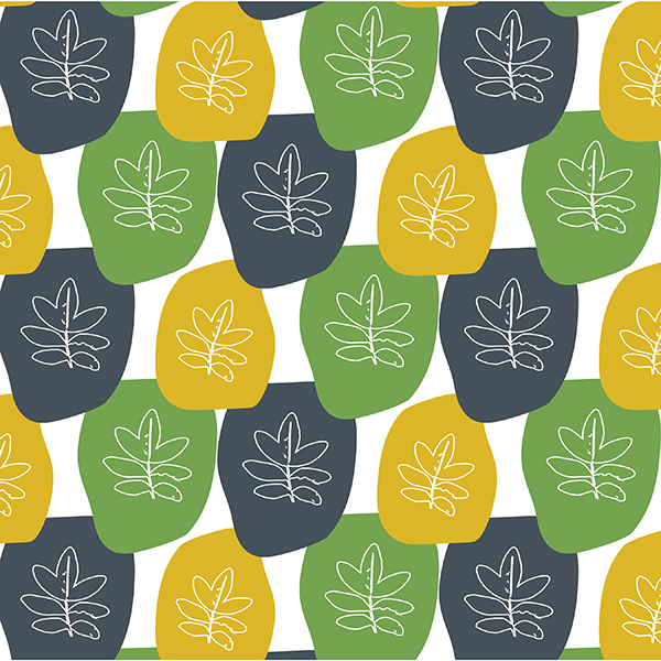 Pattern - blob shapes with leaf outlines