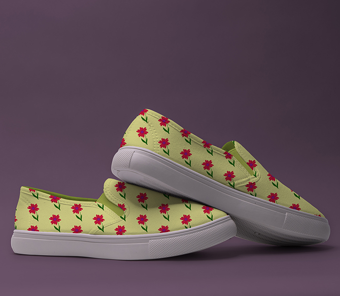 Flower Pattern mock-up on sneakers