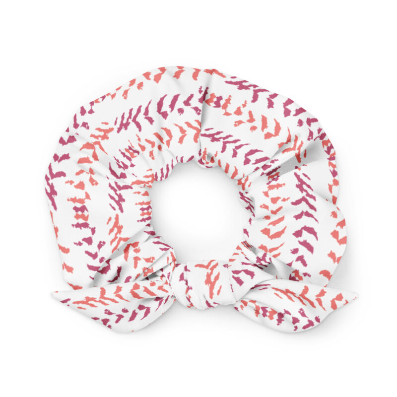 Recycled Scrunchie - Cloud Pattern Fuchsia & Orange