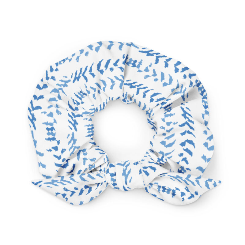 Recycled Scrunchie - Cloud Pattern Sky Blues