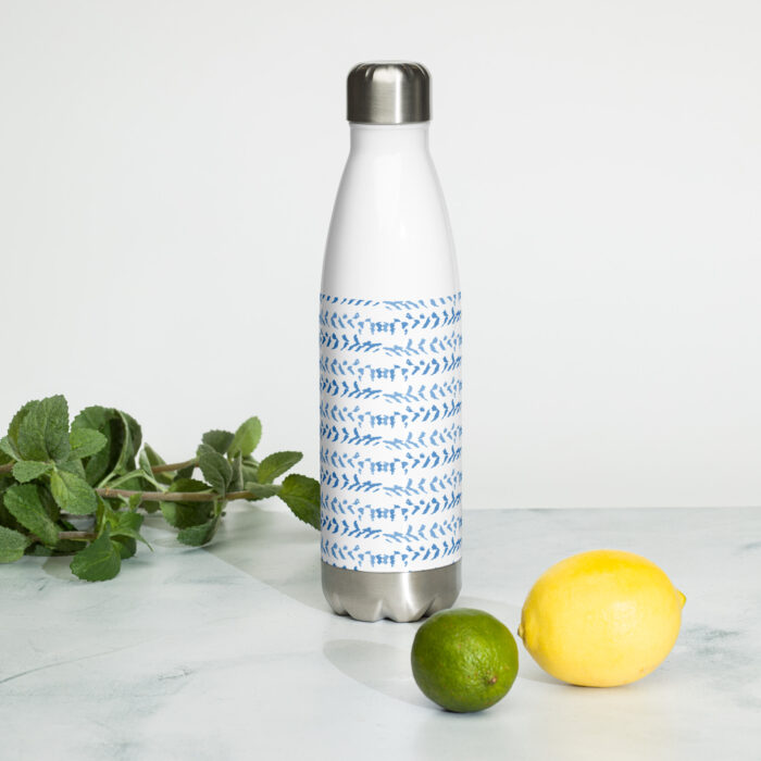 Stainless steel water bottle - Cloud Pattern Sky Blues - Image 2