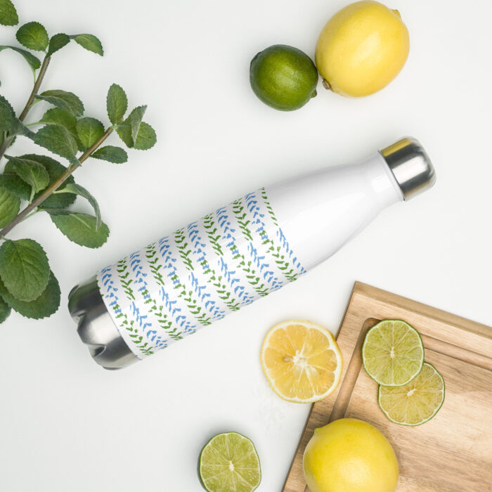 Stainless steel water bottle - Cloud Pattern Sea Blue & Green