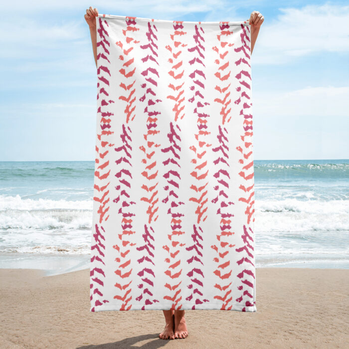 Towel - Cloud Pattern Fuchsia & Orange - Image 5
