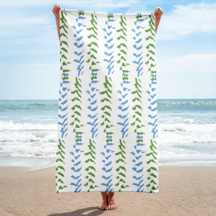 Towel - Cloud Pattern Sea Blue & Green - Image 5