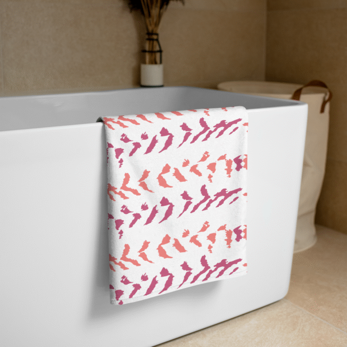 Towel - Cloud Pattern Fuchsia & Orange - Image 3