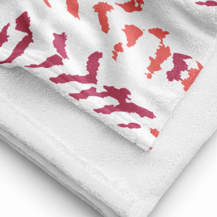 Towel - Cloud Pattern Fuchsia & Orange - Image 4