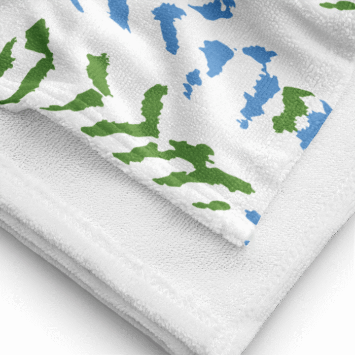 Towel - Cloud Pattern Sea Blue & Green - Image 4