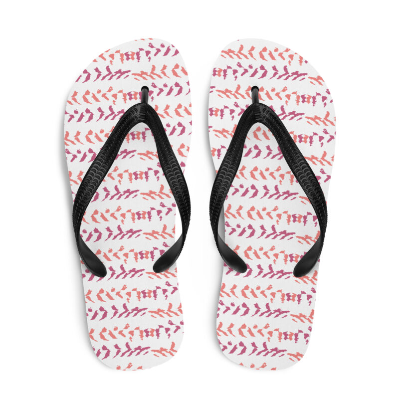 Flip-Flops - Cloud Pattern Fuchsia & Orange