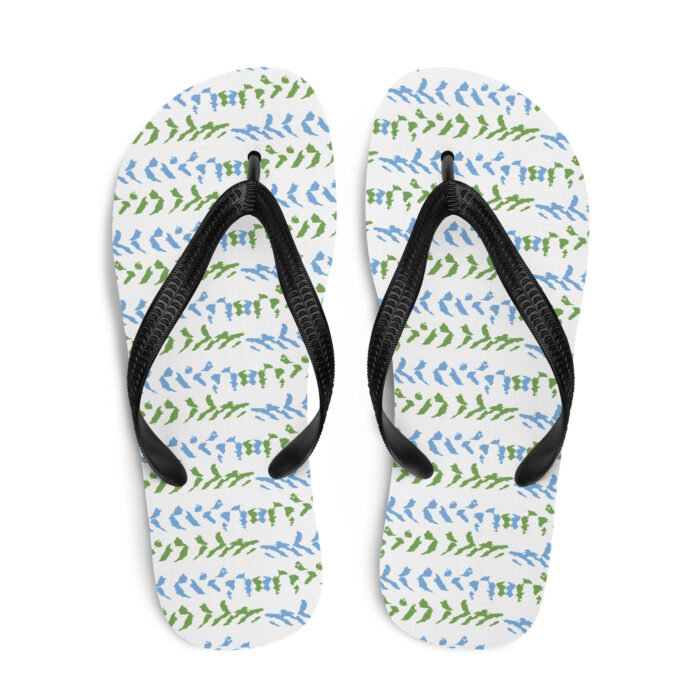 Flip-Flops - Cloud Pattern Sea Blue & Green
